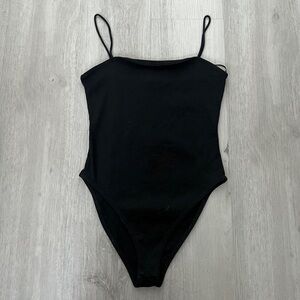 zara spaghetti strap black bodysuit